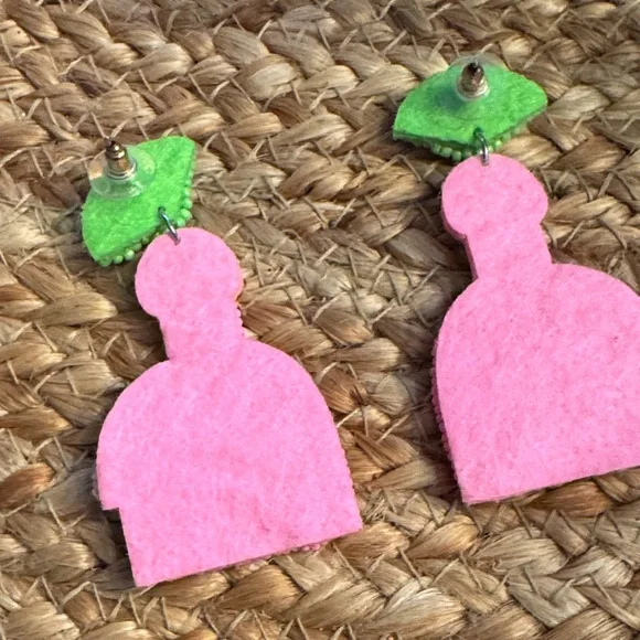 New Pink Beaded Tequila Earrings - Picture 3 of 3